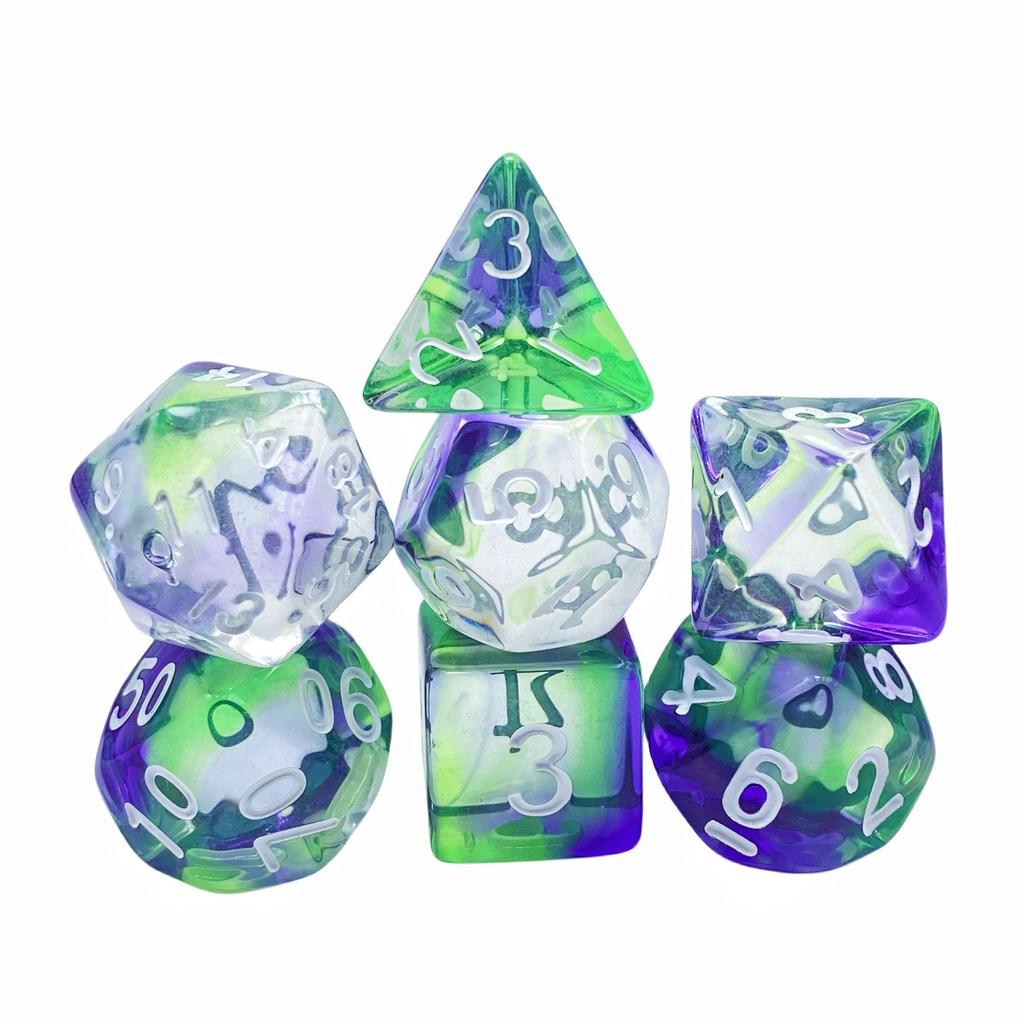 7 шт./лот, многогранные игральные кости из смолы D&D D4 D6 D8 D10 D% D12 D20, многогранные игральные кости TRPG, настольные игры
