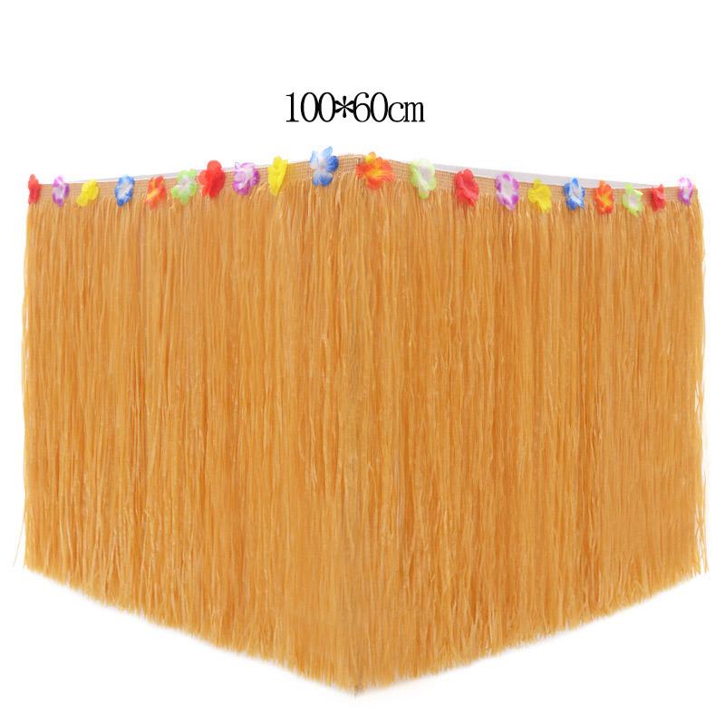 Гавайская вечеринка Луау Травяная юбка для стола Фламинго Тики Летняя тропическая пляжная вечеринка Украшение соломенной юбки для стола Гавайская вечеринка