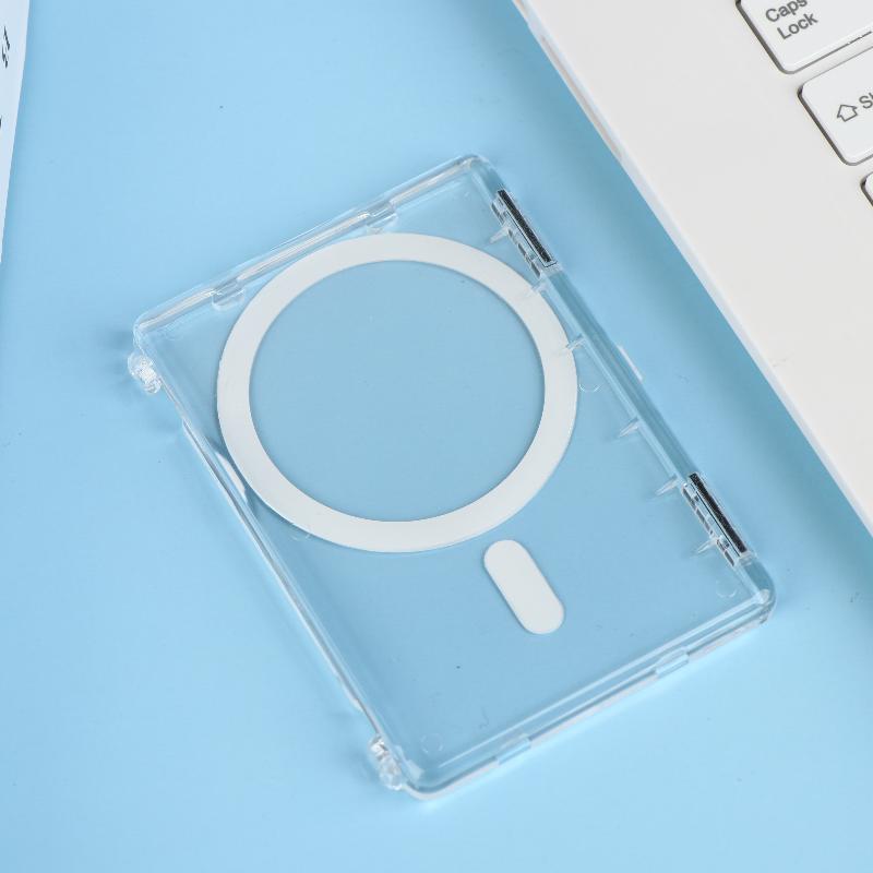 Прозрачный чехол для телефона Magsafe с магнитным держателем-подставкой, кошелек с 2 слотами для карт, двойной сильный магнит, противоударная крышка для телефона