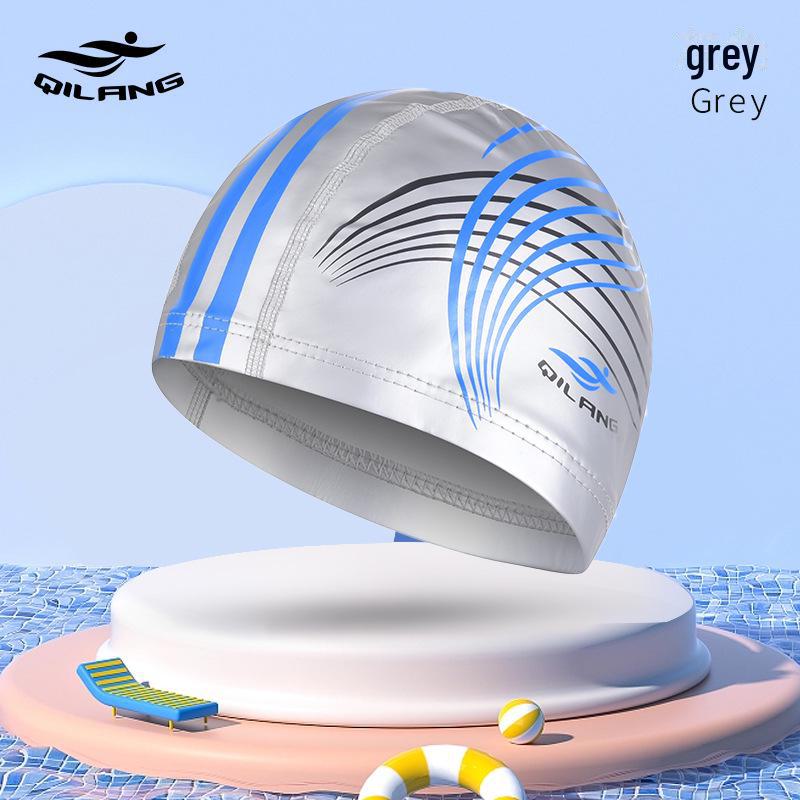 Шапочка для плавания унисекс для взрослых с длинными волосами - модный принт, удобная защита ушей, водонепроницаемая ПУ M016