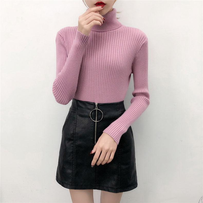 Turtleneck Sweater Bottoming Women's Thickened Sweater Autumn And Winter Long-sleeved Solid Color Pullover Top