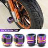 2PCS Burning Titanium Motorcycle Frame Slider Aluminum Front Fork Cup Falling Crush Protector Carbon Fiber for Motorbike