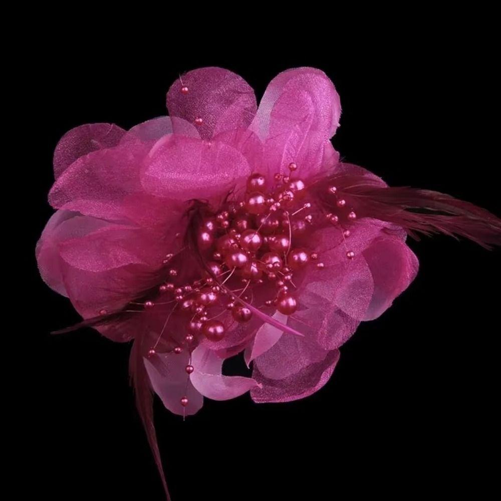 Large Women's Corsage Solid Color Lapel Pin Fashion Feather Fabric