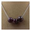 Stones and Minerals. 3 Ruby Pearl Necklace from Mogok, Burma, Myanmar 8 Mm Stainless Steel Chain.