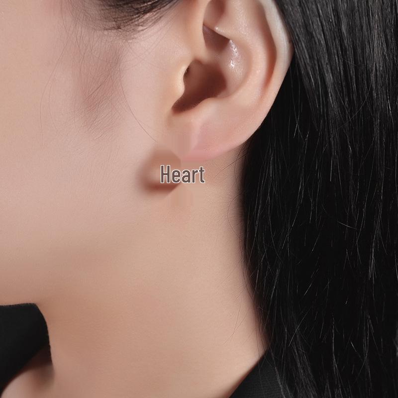 Korean S925 Geometric Halo Hoop Earrings for Women - Elegant and Classic Design