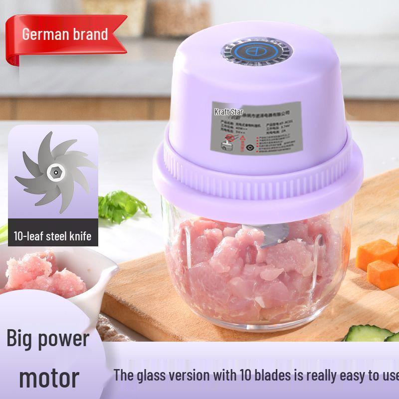 Brand Wireless Garlic Masher and Pepper Grinder: Kitchen Household Meat Grinder and Baby Food Maker