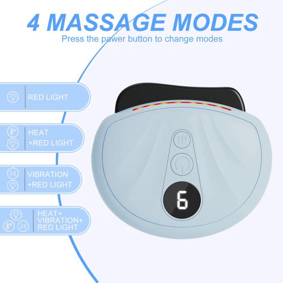 Electric Facial Massager Digital Display Compact Design Portable Rechargeable Anti-Aging Face Massager with Heat and Vibration