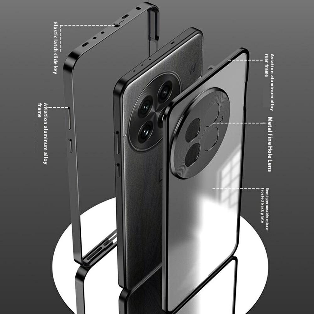 Матовый чехол для OnePlus 13 из алюминиевого сплава + ПК, чехол для телефона с выдвижной защелкой