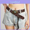 Gemstone Simulation Fashion And Metal Buckle Decor Flower Pattern Belt Women