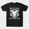 Men Black Print T-shirt Super Large TShirt God Is Busy Can I Help You Shirt Funny Satan Goat  No-Cut Transfer Paper Print Cotton Tshirt