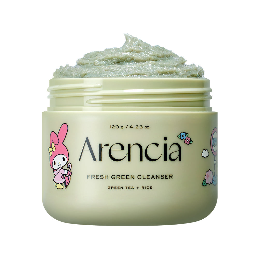 [ограниченный план My Melody] очищающее средство Arencia Fresh Green 120 г(+ шиповник 30 г + футляр для карт)