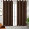 Set of 2  Room Darkening Thermal Insulated Polyester Blackout Curtain (Brown)