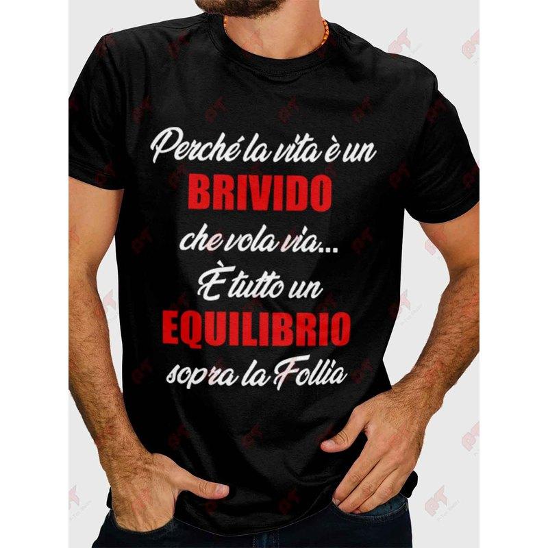 Vasco Rossi Because Life Is A Thrill That Fly Away T-Shirt | Casual Crew Neck, Slight Stretch Fabric, Regular Fit, Print Pattern, Perfect for Men,