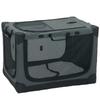 Soft Dog Crate Pet Travel Crate 76 x 54 x 54 cm with Removable Pad Mesh Window Army Green