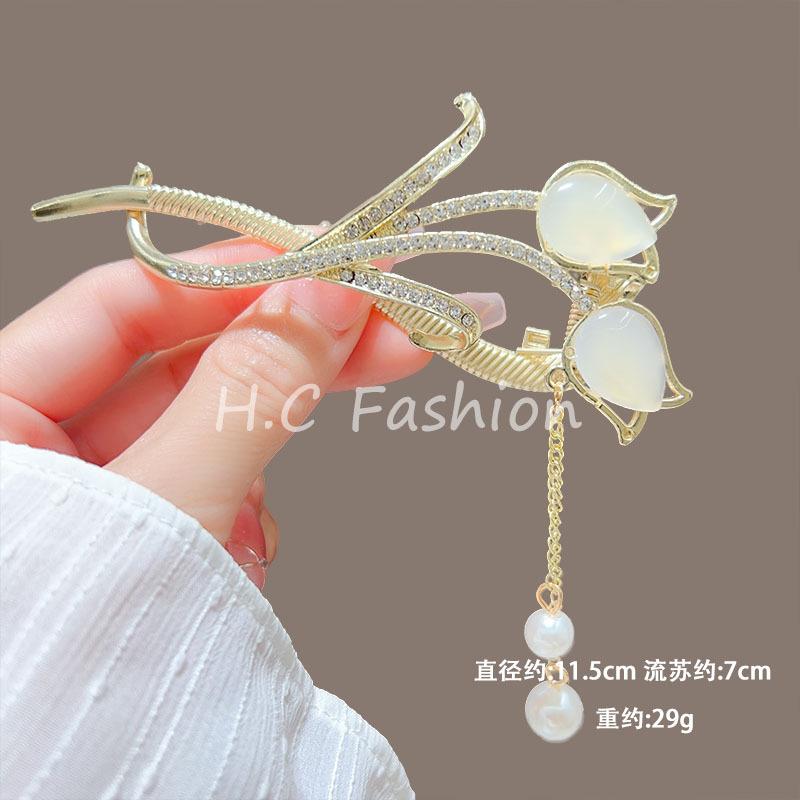 Trendy Personal Flower Hairpins Women Pearl Hair Clips Accessories Temperamental Alloy Hair Accessories