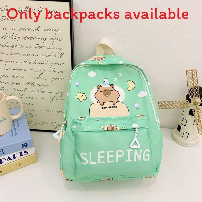 Capybara Themed Childrens Backpack With Durable Nylon Material And Cartoon Print For School Use