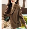 Spring And Autumn Small Suit Short Coat Long Sleeve Green Black Casual Blazer Notched Single Breasted Women Blazers