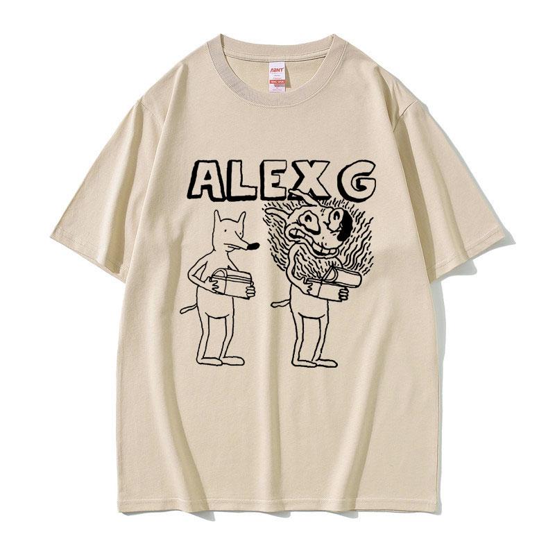 Летняя футболка с графическим принтом певца Alex G для мужчин и женщин, модная, с мультяшным принтом, летние футболки, мужская повседневная, 100% чистый хлопок, с принтом