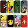 Аниме B-Bobs B-Burgers Чехол для телефона iPhone 16,15,14,13,12,11,Pro,X,XS,Max,XR,Plus,Mini Мягкий черный чехол