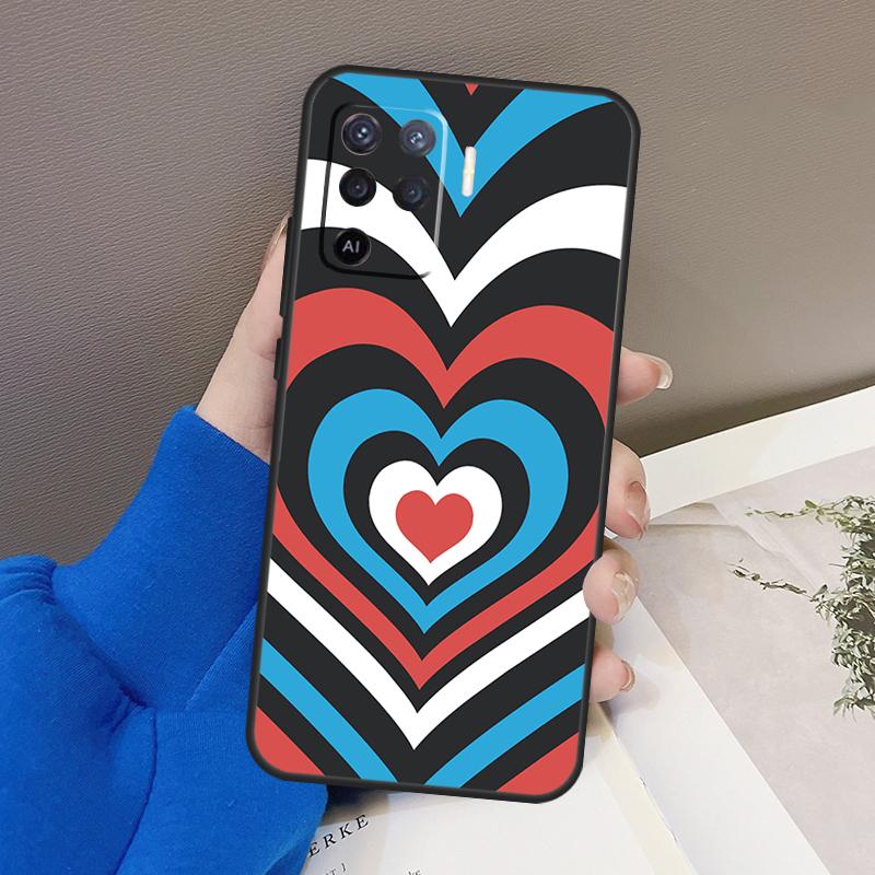 Latte Love Тоннель Коричневое Сердце Чехол Для Oppo A76 A16 A96 A17 A18 A60 A80 A40 A38 A58 A78 A98 A94 A74 A54 A15 A57 A77 A5 Pro