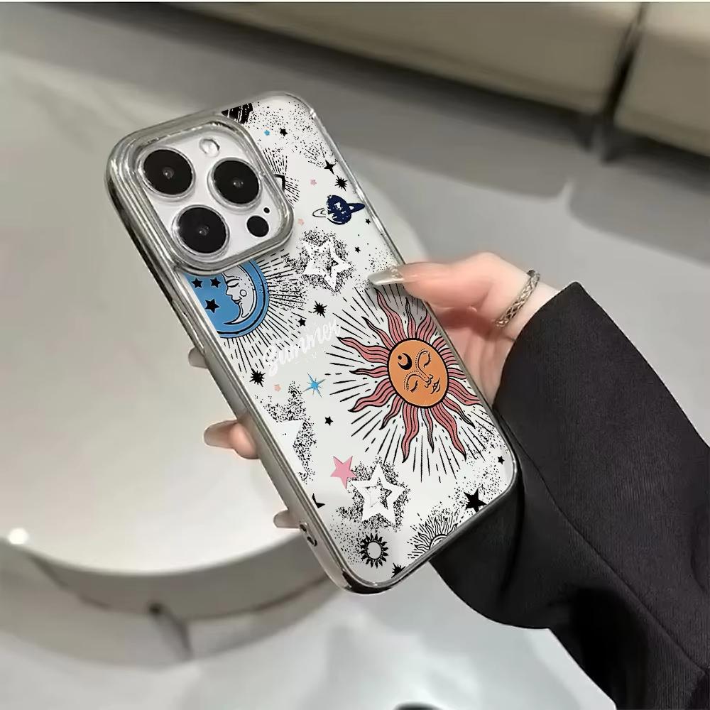Прозрачный чехол для телефона с дизайном «Звезды и Луна» для iPhone 17 Air 16 e 15 14 13 12 11 Pro Max Plus SE Покрытие Защитный чехол