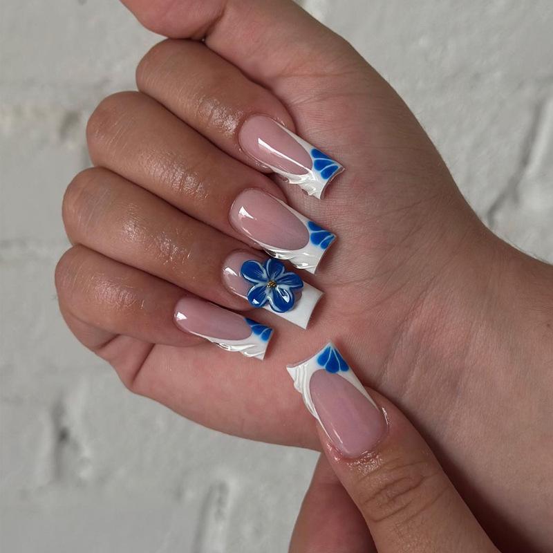 Европейские и американские градиентные персиковые балетные типсы для коротких ногтей