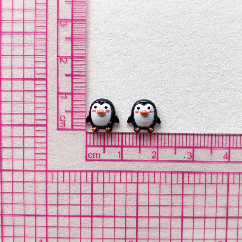 100pcs Cute 9mm Resin Mini Penguin Series Flat Back Stone Figurines DIY Wedding Scrapbook Accessories