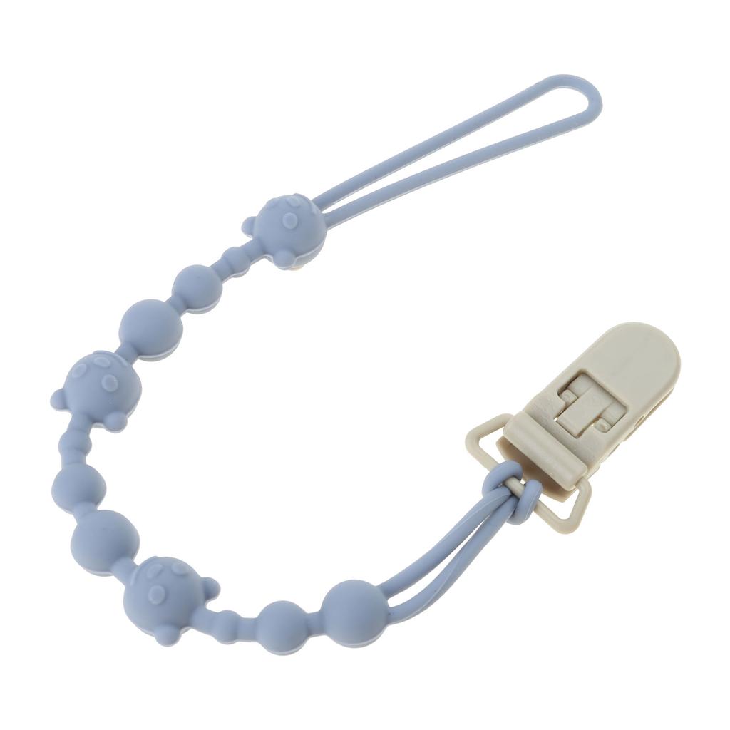 Practical Silicone Pacifier Chain Bear Pattern Pacifier Clip Food Grade Silicone Baby Pacifier Clip for Teething Infants