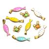 Gold & Enamel Striped Fish Crab Charm - DIY Necklace, Bracelet, Earring Accessories (2 Styles, Stainless Steel)