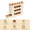 Multi-Tier Egg Holder Space-Saving Egg Storage Box with Protective Railings Automatic Rolling Egg Rack Dispenser for Refrigerator