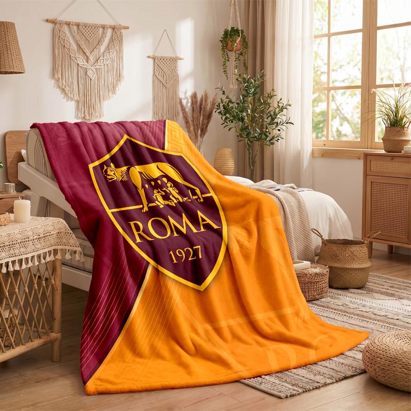Флисовое одеяло на тему AS Roma Уютное мягкое плюшевое одеяло для спальни дивана путешествий