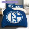 Постельное белье с индивидуальным именем и узором Schalke 04, комплект одеял, домашний декор, подарок (1 пододеяльник + 2 наволочки без наполнителя)
