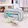 Large Capacity Three Layers Pencil Bag Case Zipper Stationery Bag for Children Kids Pens Storage Students School Supplies