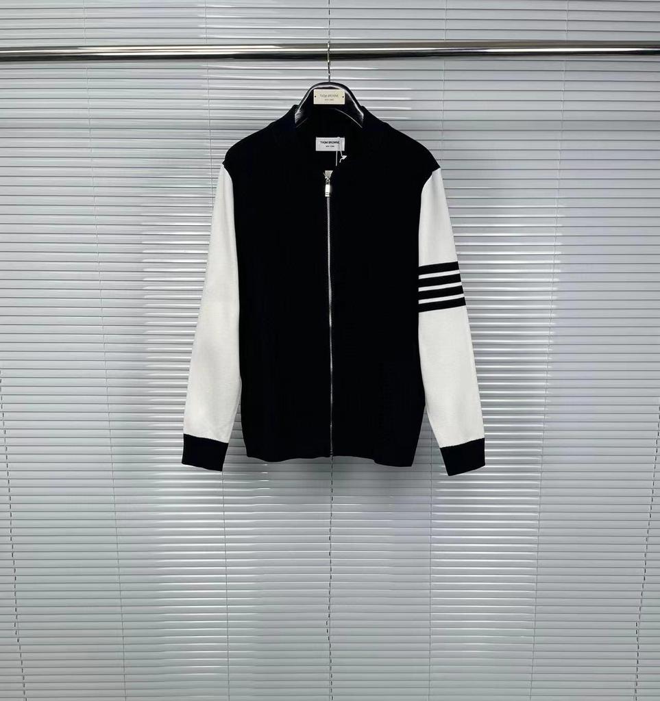 Вязаный кардиган TB Tom осень/зима в британском стиле с рукавами на молнии и косыми карманами