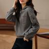 Korean Style Winter Hooded Fleece Sweatshirt Women Slim Fit Casual Solid Color Fashion