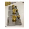 3-piece Steel Square Tray With Butterfly Accessory And 3-piece Gold Macaron Holder Butterfly Lux