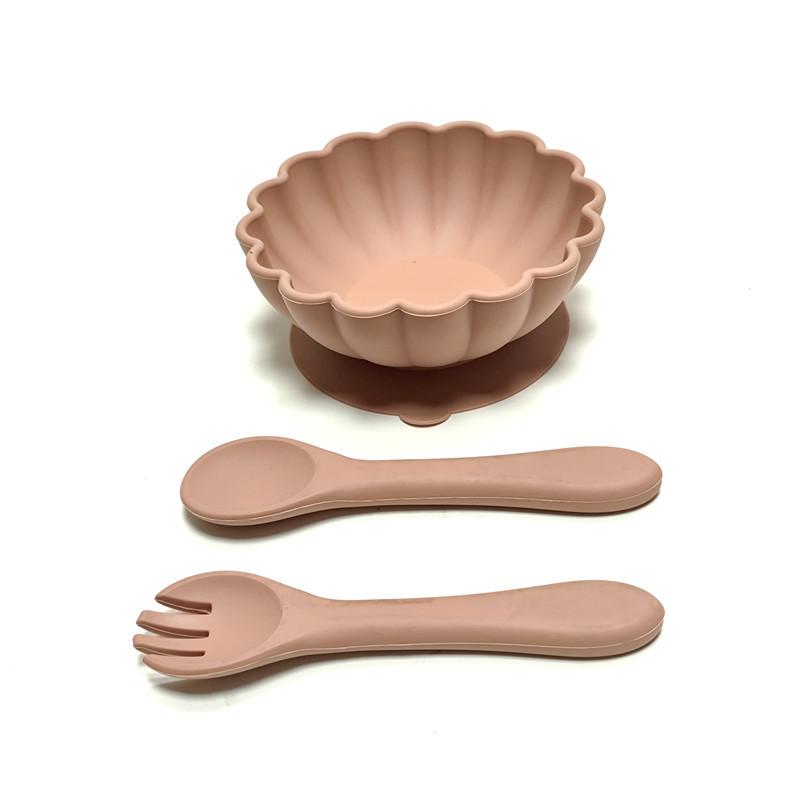 Нетоксичный набор из 3 детских силиконовых тарелок с присоской, цельная пищевая силиконовая тарелка, миска для кормления малышей