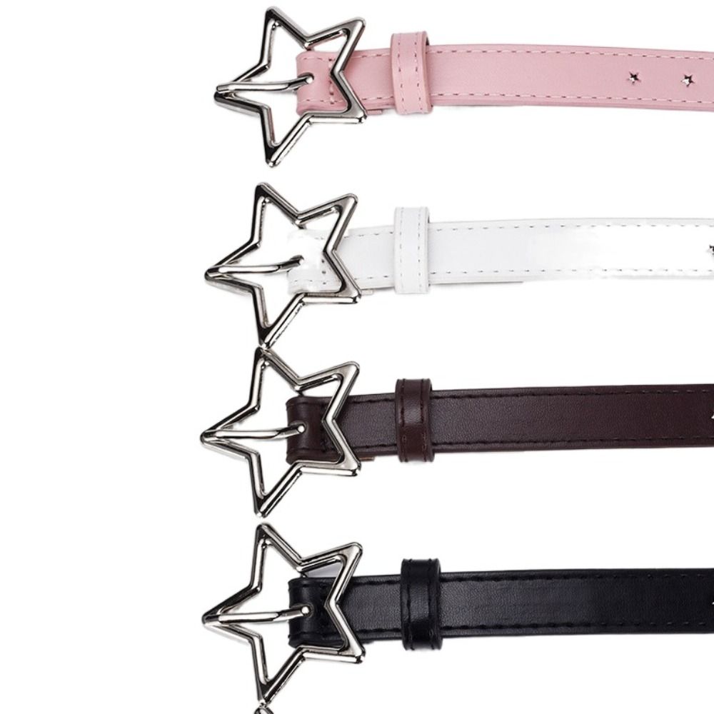 Adjustable Five-point Star Waistband Heart Women Waist Belt Elegant Star Belt  Men