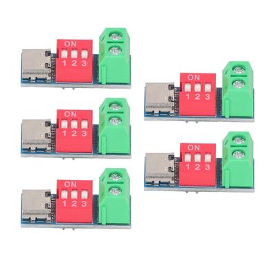 5 шт. Модуль платы триггера USB Type C на 5 В 9 В 12 В 20 В Высокоскоростной PD QC Модуль платы-обманки для изменения напряжения