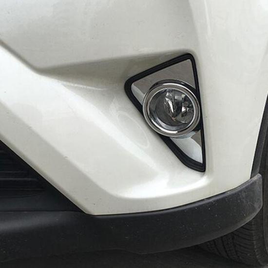 For Toyota RAV4 2016 2017 2018 Chrome Head Front Fog Light Lamp Cover Trim Bezel