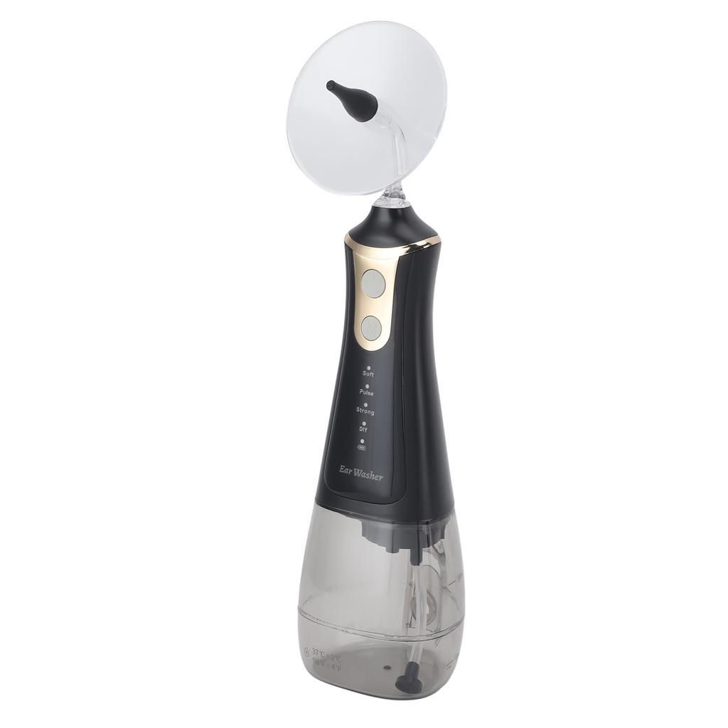 Ear Wax Removal Tool Safe Effective Rechargeable Electric Ear Irrigation Flushing System Cleaner Kit with Cotton Swabs for Home