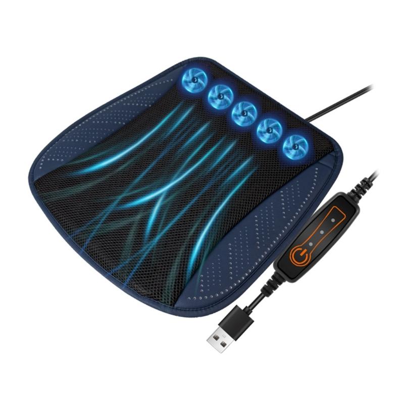 Universal Electric Ventilated Car Seat Cushion with USB Interface- Quick Cooling Three-Speed Adjustable Seat Cushion