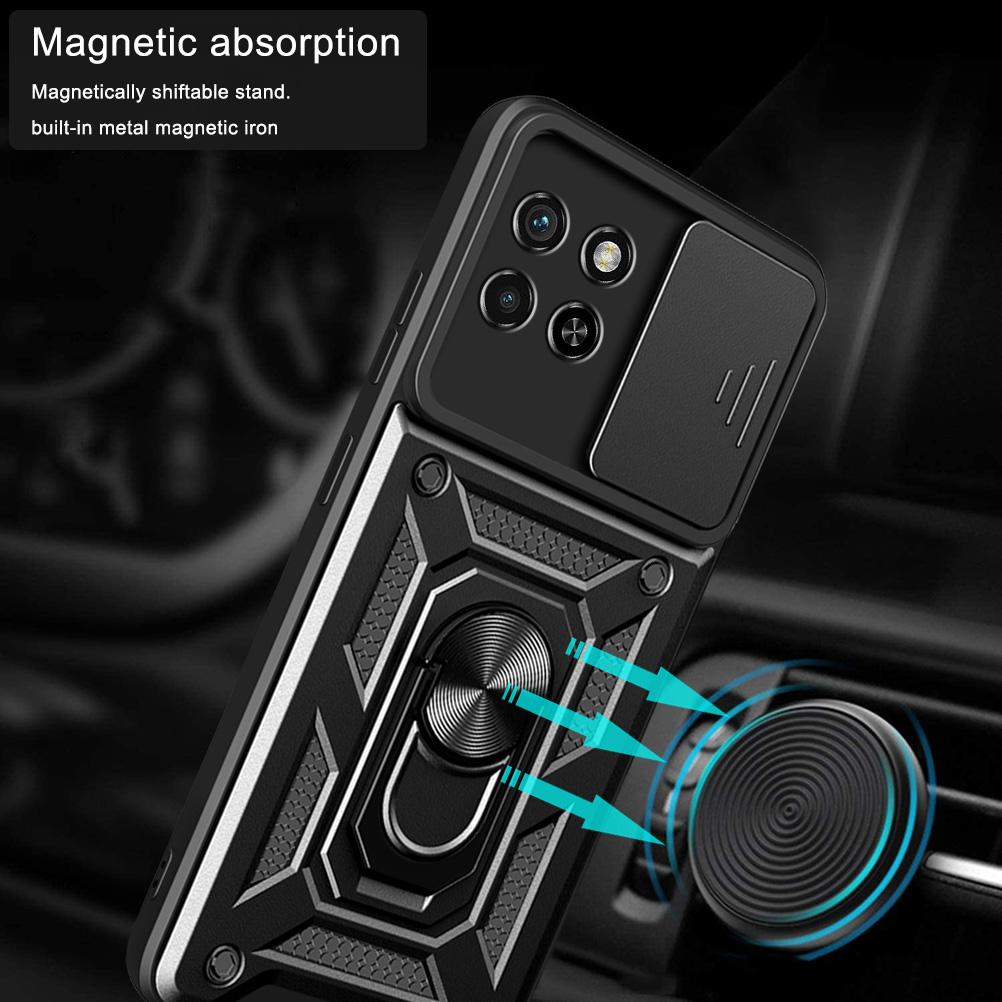 Чехол для защиты камеры Itel S23 ITEL S23 + S23 Plus Armor Hybrid Metal Rotating Ring Back Cover