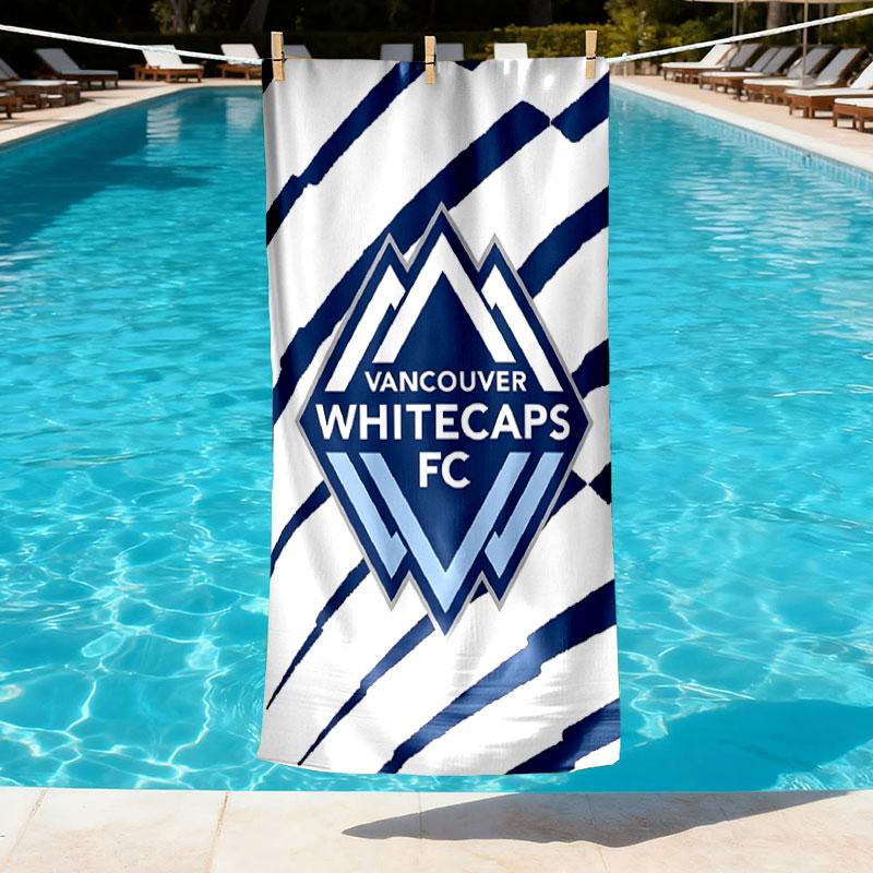 Vancouver Whitecaps FC Print Beach Towel Design, Soft, Lightweight. for Home Bathroom, Spa, Pool, Yoga, Surfing, Camping, Gift for Family, Friend