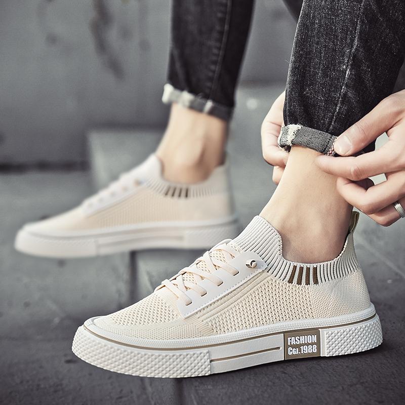 Модная летняя мужская обувь Дышащая Спортивная Легкая Повседневная Мужская Обувь Мягкая Подошва Плоская Подошва Беговая Износостойкая Обувь-Слипоны Сетчатая Обувь