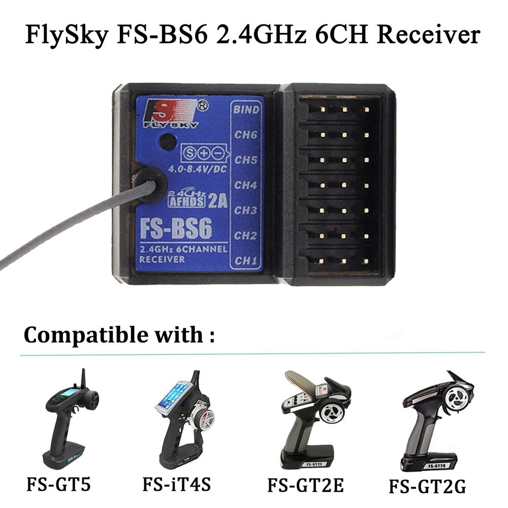 Приемник FlySky FS-BS6 2.4ГГц 6-канальный AFHDS2 для передатчиков FlySky FS-GT5 FS-IT4S FS-GT2E FS-GT2G RC Автомобиль Лодка