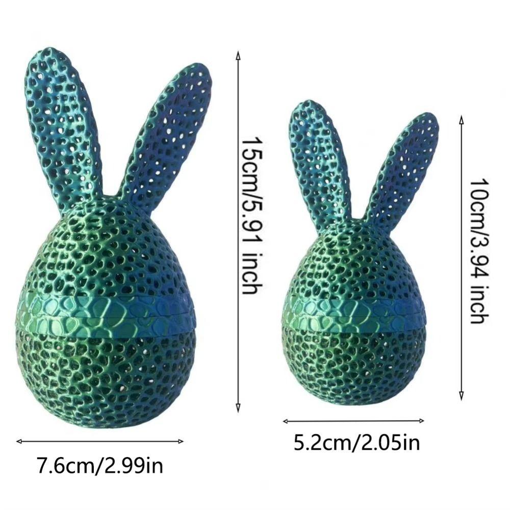Handmade Easter Bunny Egg Printed Toy 3D Printed Easter Eggshell Statue Easter Eggs Figurines  Desk