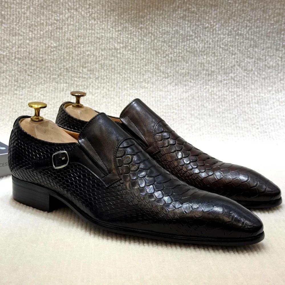 Модные мужские роскошные оксфорды из итальянской кожи, клетчатый принт, на шнуровке, формальные, черные/коричневые, для офиса, свадьбы, модные, новинка