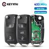 KEYYOU автомобильный дистанционный ключ 434 МГц ID48 чип для Volkswagen VW GOLF PASSAT Tiguan Amarok Polo Beetle Jetta Mk6 Octavia