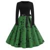 Women's Casual And Fashionable Long Sleeved R-neck Polka DotPrint Dress